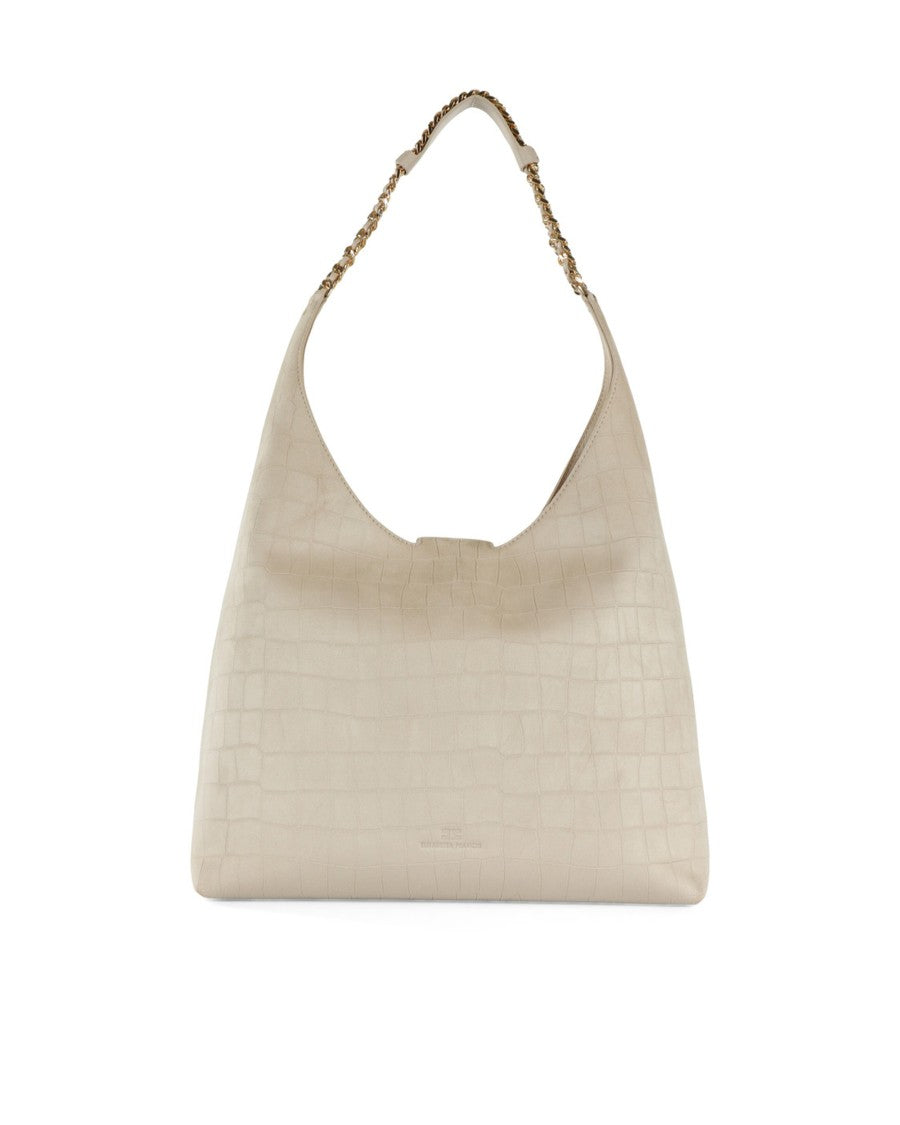 Elisabetta Franchi Vanilla Hobe Suede Bag