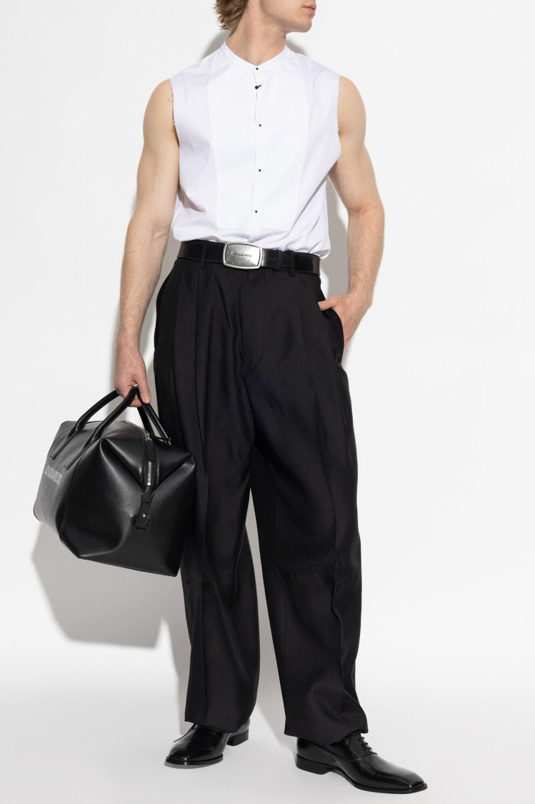 Dsquared2 Straight-Leg Trousers With Satin Side Stripes