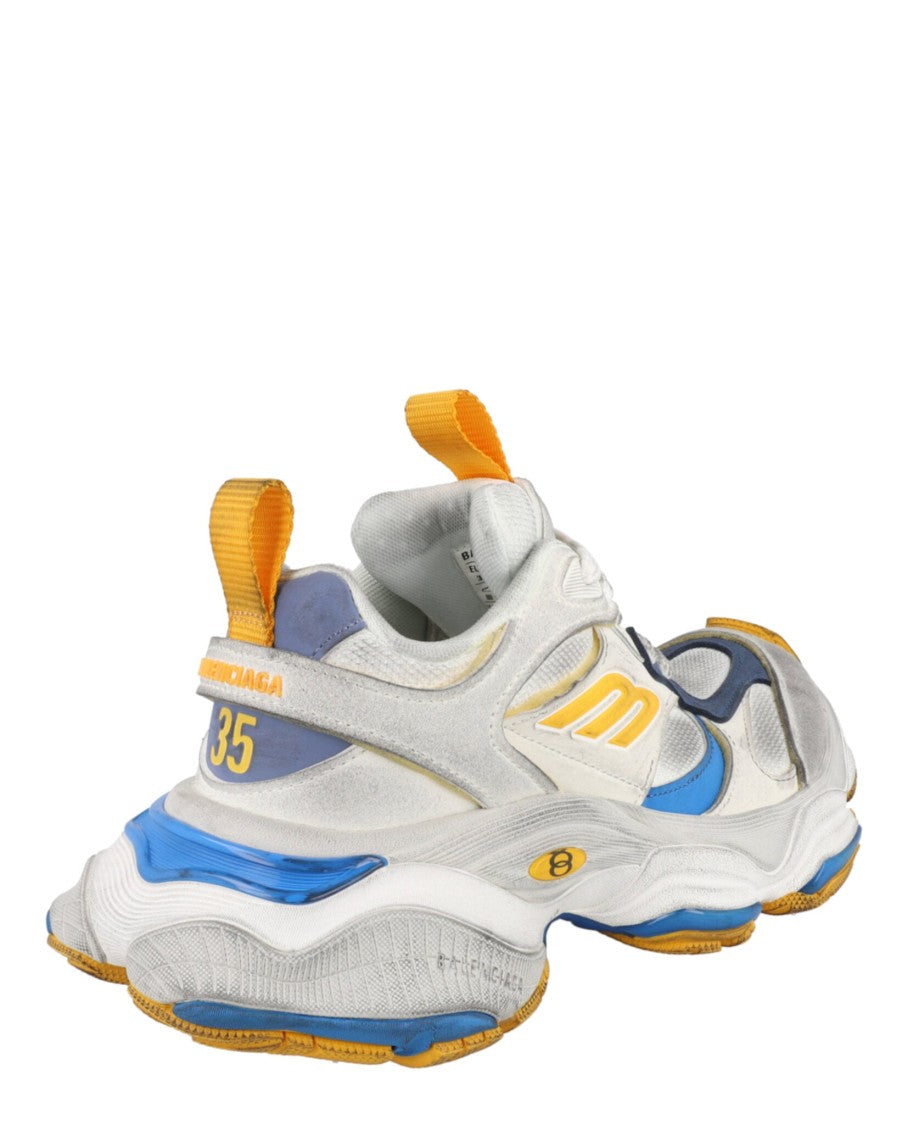 Balenciaga Distressed Low-Top Sneakers With Reflective Accents And Chunky Sole