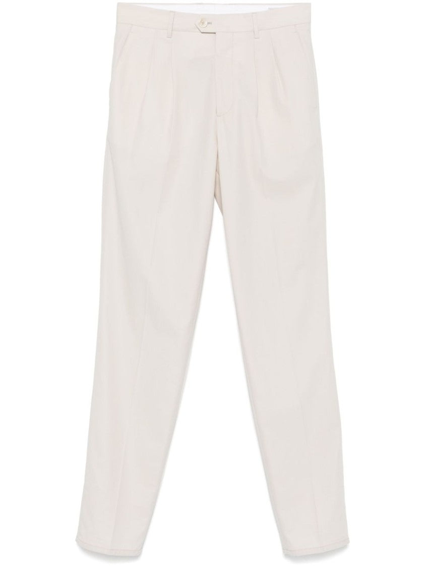Brunello Cucinelli Pleated Sand Beige Trousers