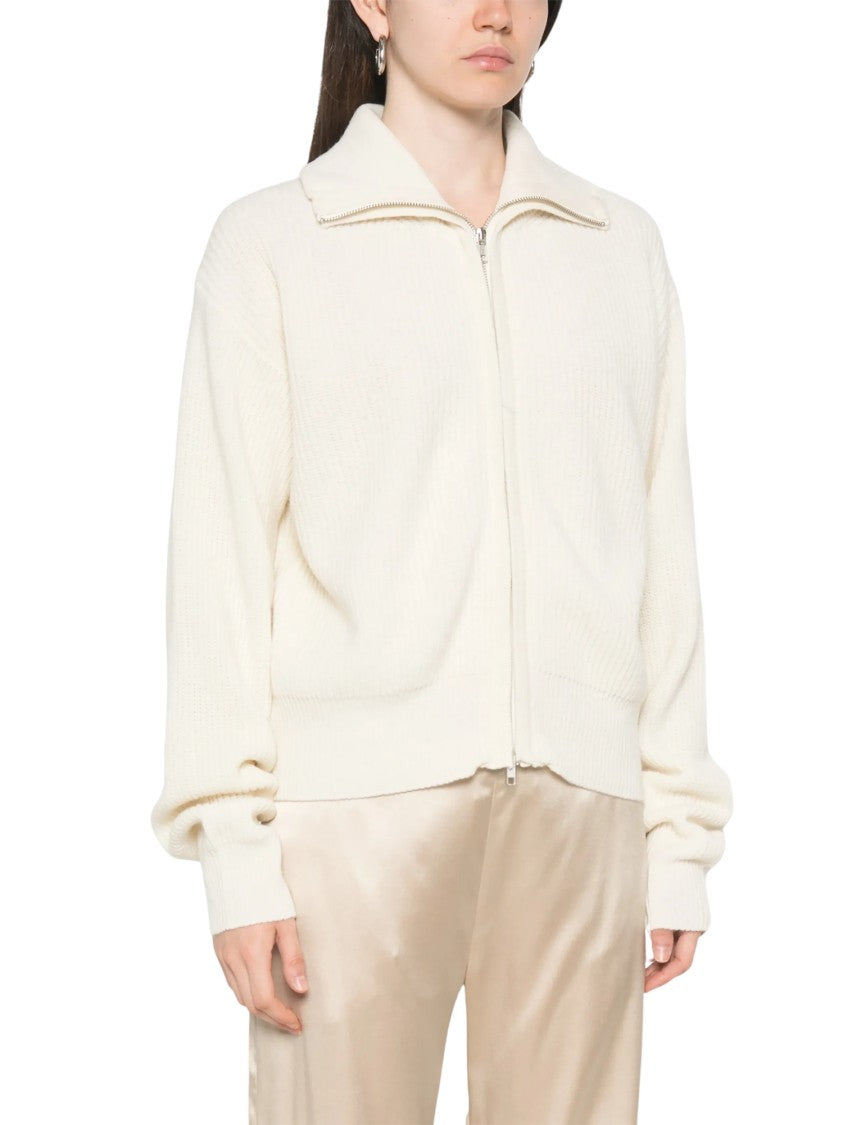 Jucca Ribbed-Knit Zip-Through Knit
