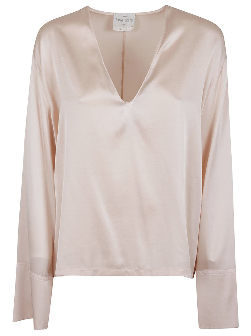 Forte Forte Deep V-Neck Silk Top