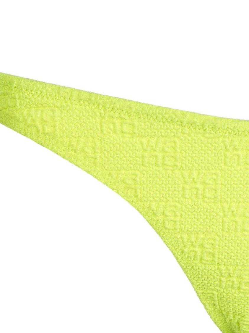 Alexander Wang Neon Yellow Logo-Knit Bikini Bottoms