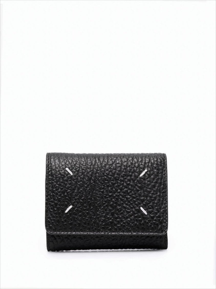 Maison Margiela Textured Calf Leather Wallet With Fold-Over Design