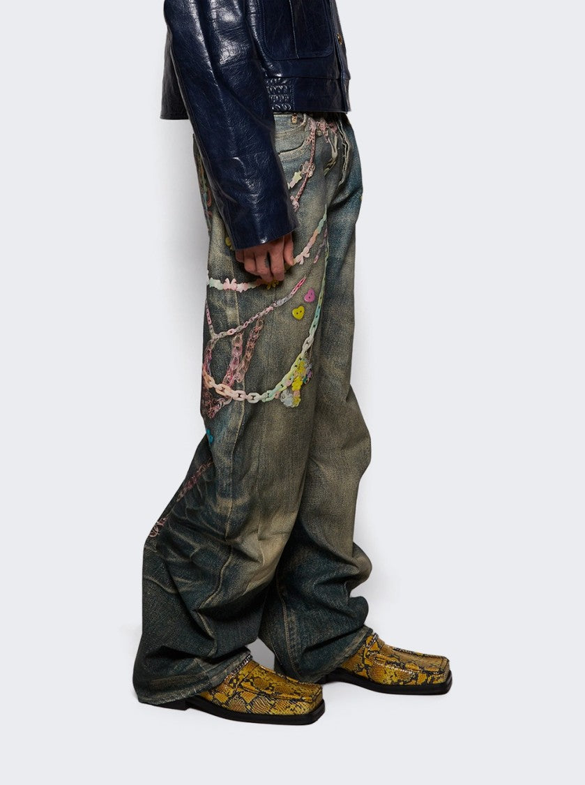 Martine Rose Square Toe Loafer Yellow And Black