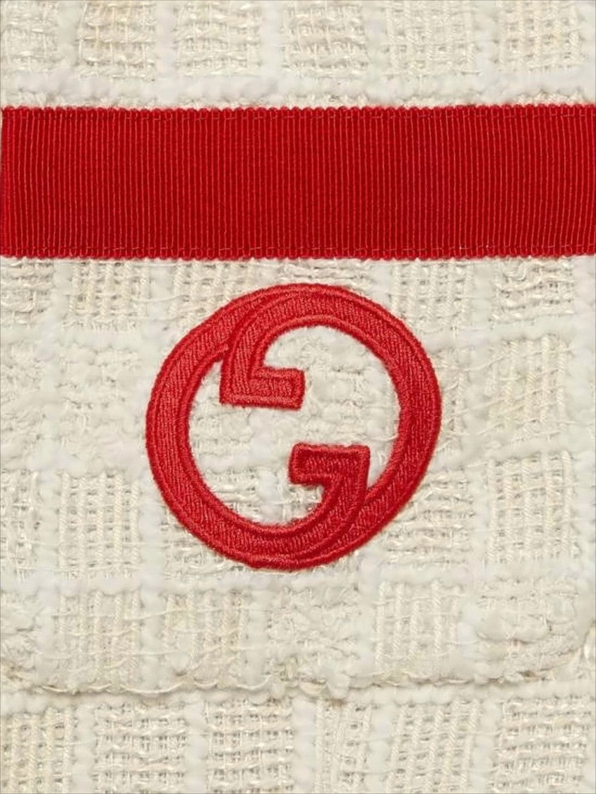 Gucci Textured Cream Short-Sleeved Jacket