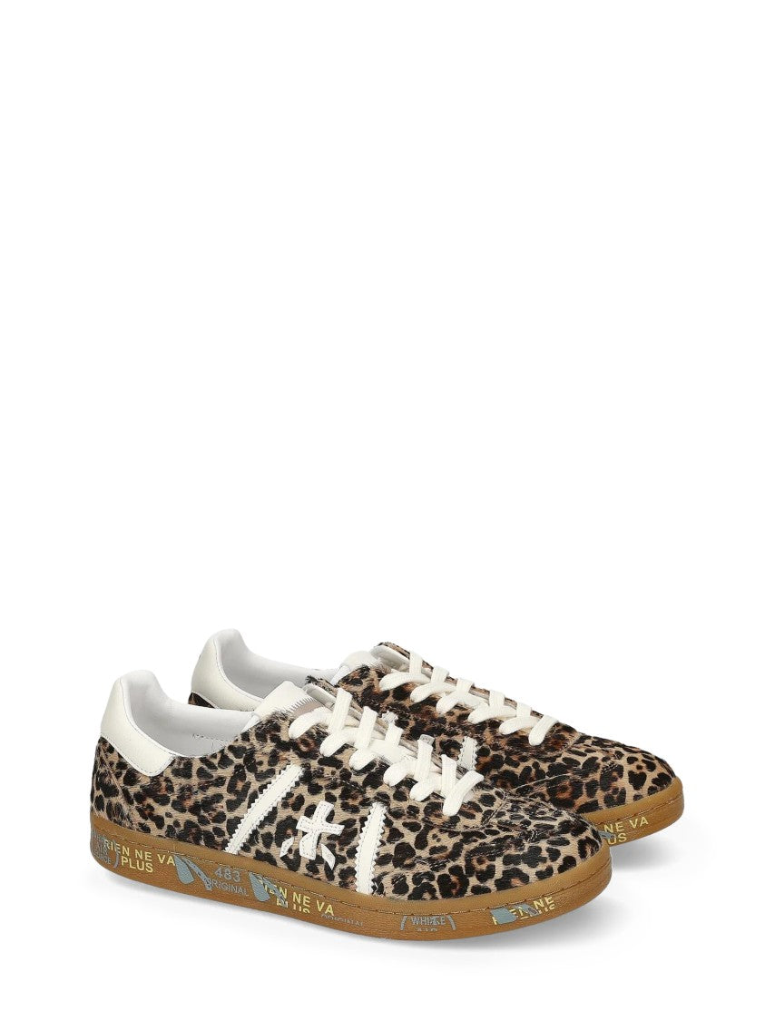 Premiata Leopard Print Low-Top Sneakers