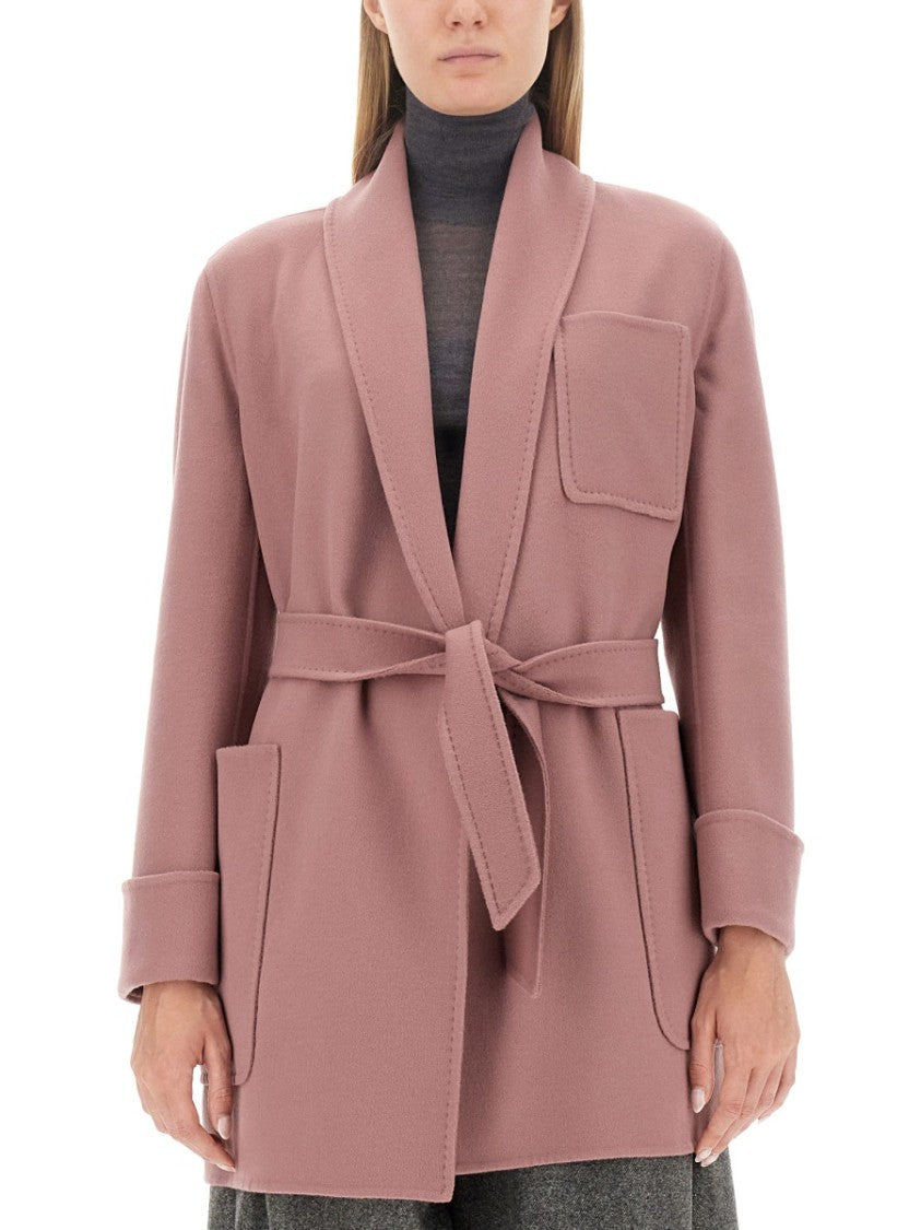 Max Mara Belted Cashmere-Virgin Wool Jacket With Tailored Silhouette