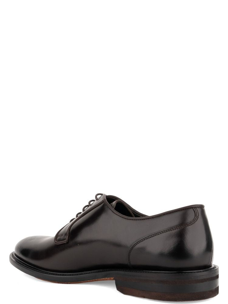 John Harrison Brown Closed Lace-Up Polished Leather Formal Shoes