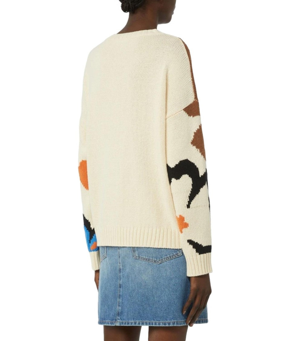 Max Mara Multicolor Floral Wkdcelebre Linen Sweater