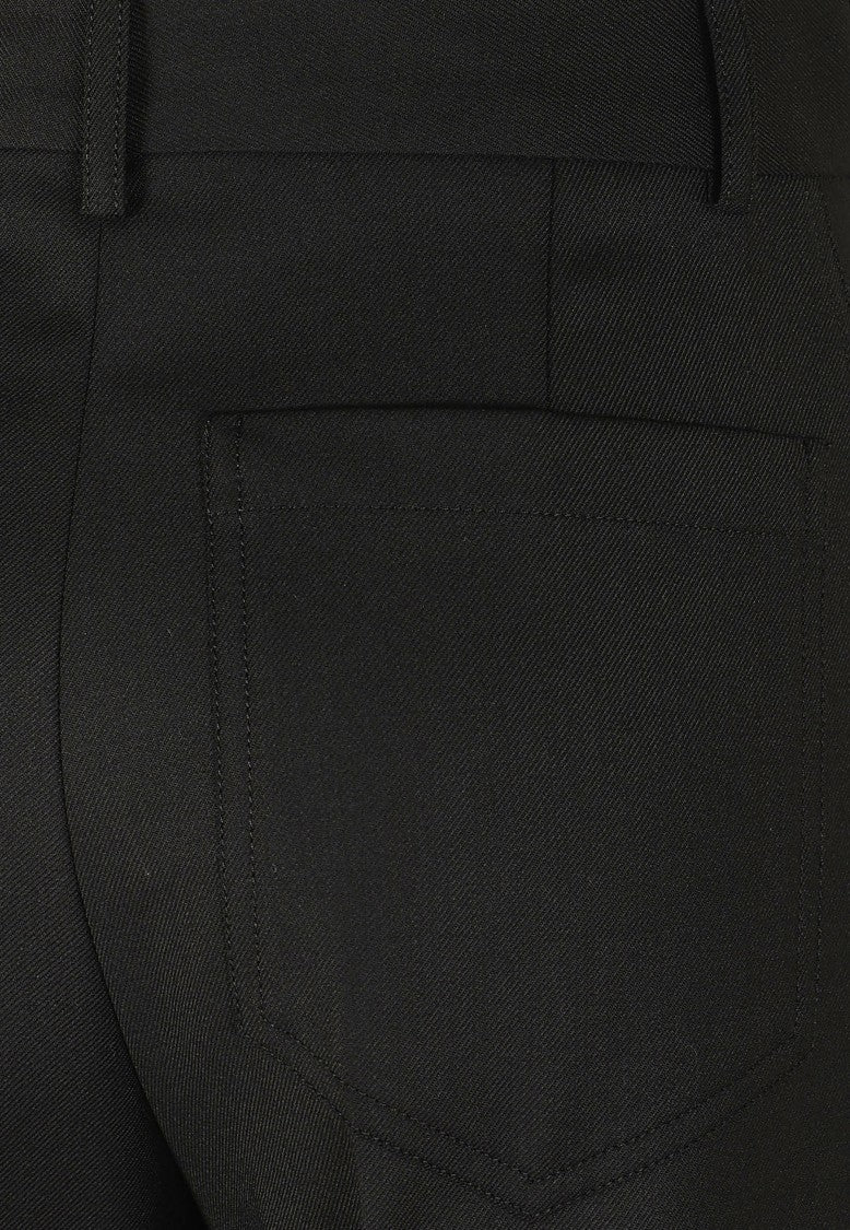 Victoria Beckham Refined Black Wool-Blend Flared Alina Trousers