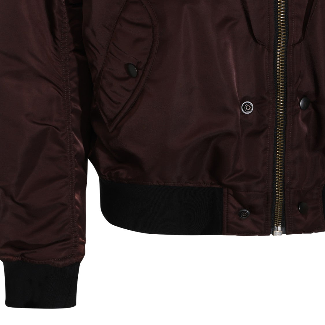 Maison Margiela Burgundy Fog Zippered Ribbed Bomber Jacket