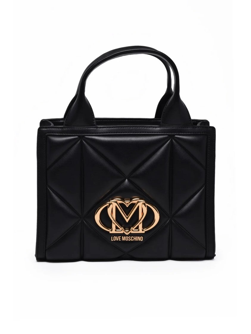 Love Moschino Black Polyurethane Quilted Handbag