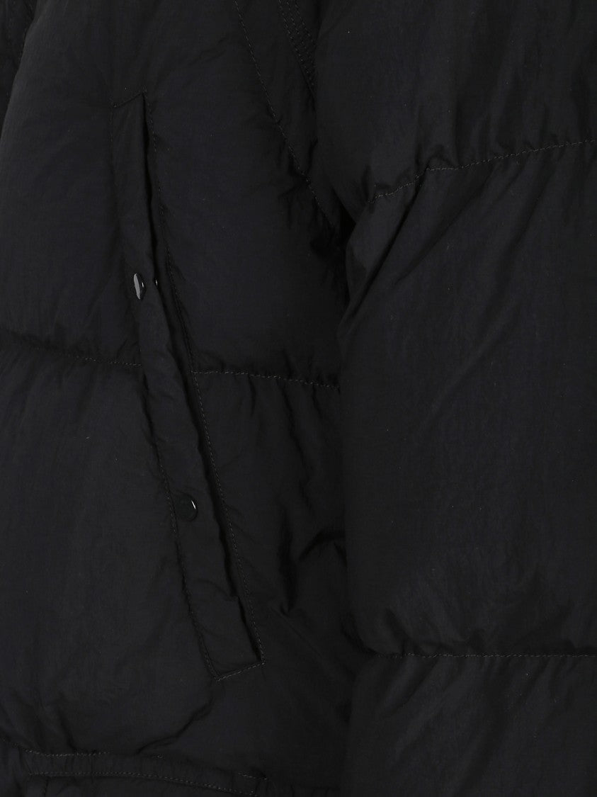 Ten C Quilted Black Deck Down Parka With Matte Finish