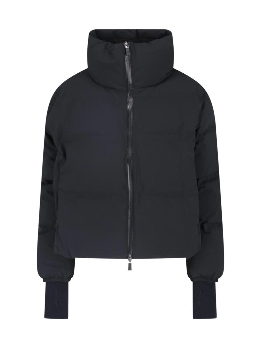 Herno Black Zip High-Neck Down Jacket
