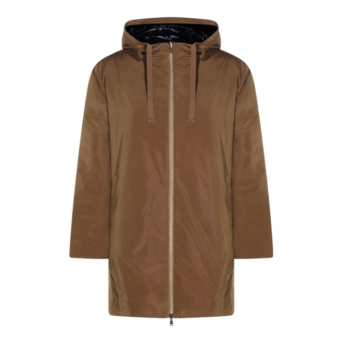 Herno Knee-Length Matte-Finish Coat With Structured Silhouette
