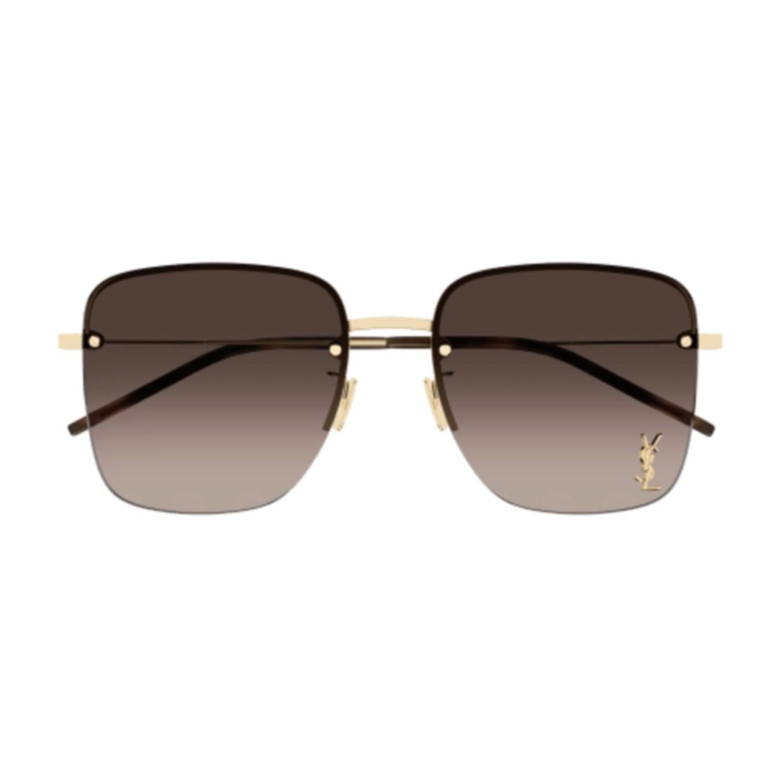 Saint Laurent Oversized Square Sunglasses With Gradient Lenses And Gold-Toned Accents