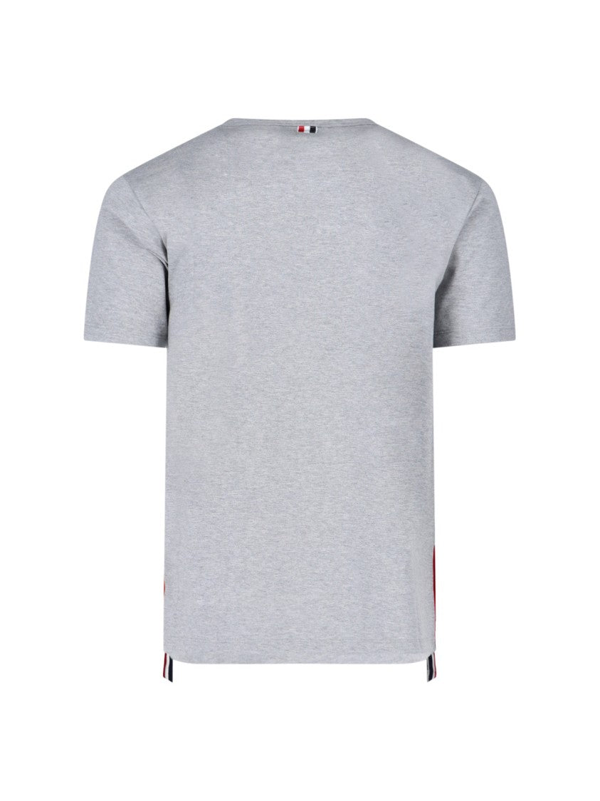 Thom Browne Tricolor Detail T-Shirt – Grey