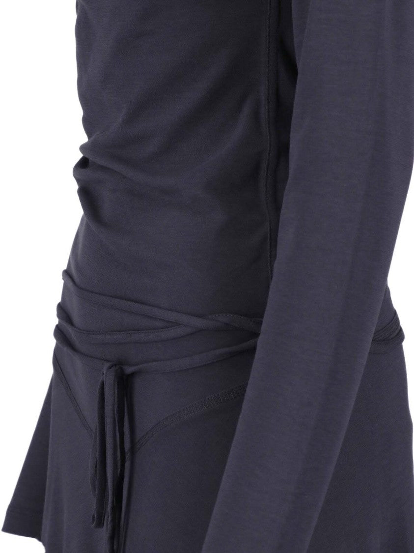 Lemaire Grey Gathered Front Cotton Maxi Dress