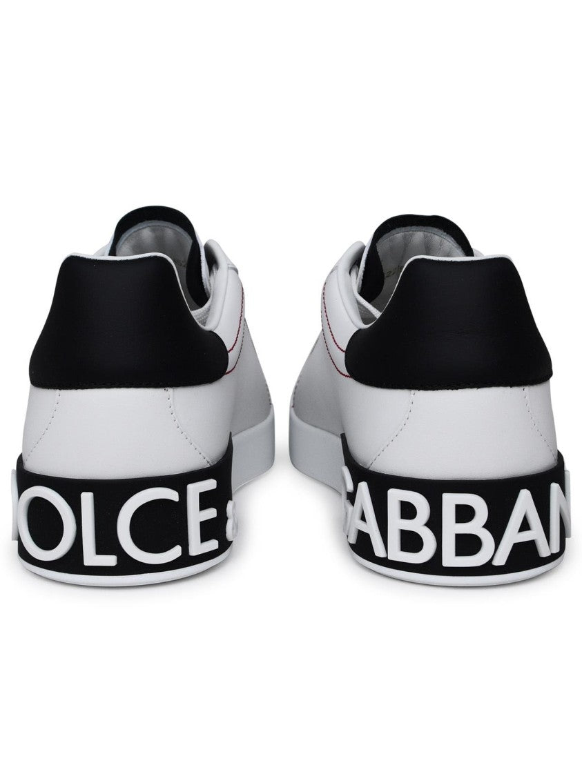 Dolce & Gabbana Portofino White Leather Sneakers