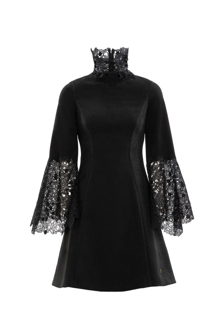 Saiid Kobeisy High Neck Short Lace Dress