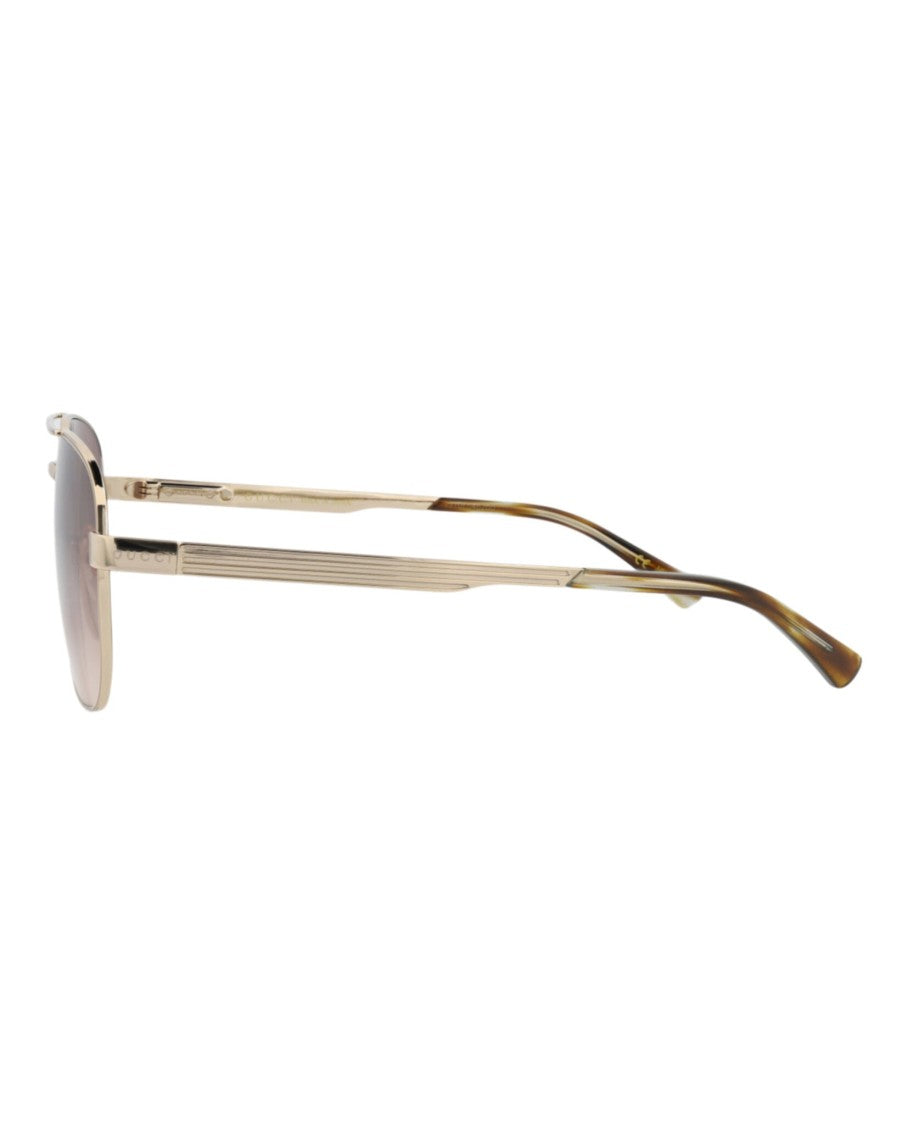 Gucci Aviator-Frame Metal Sunglasses