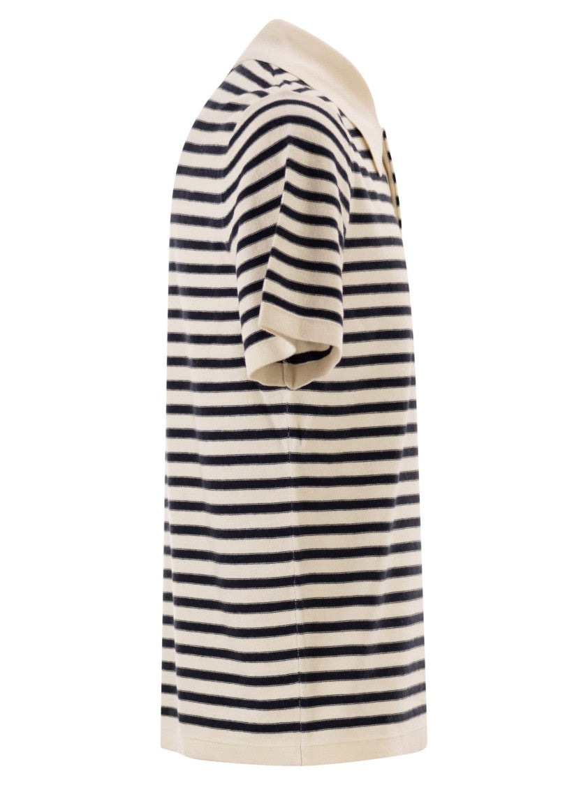 A.P.C. Eliot - Striped Polo Shirt In Cotton And Cashmere Blend
