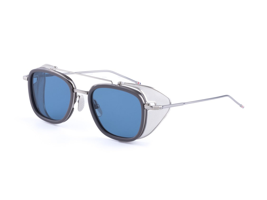 Thom Browne Blue Ues808a Silver-Finish Bold Geometric Sunglasses