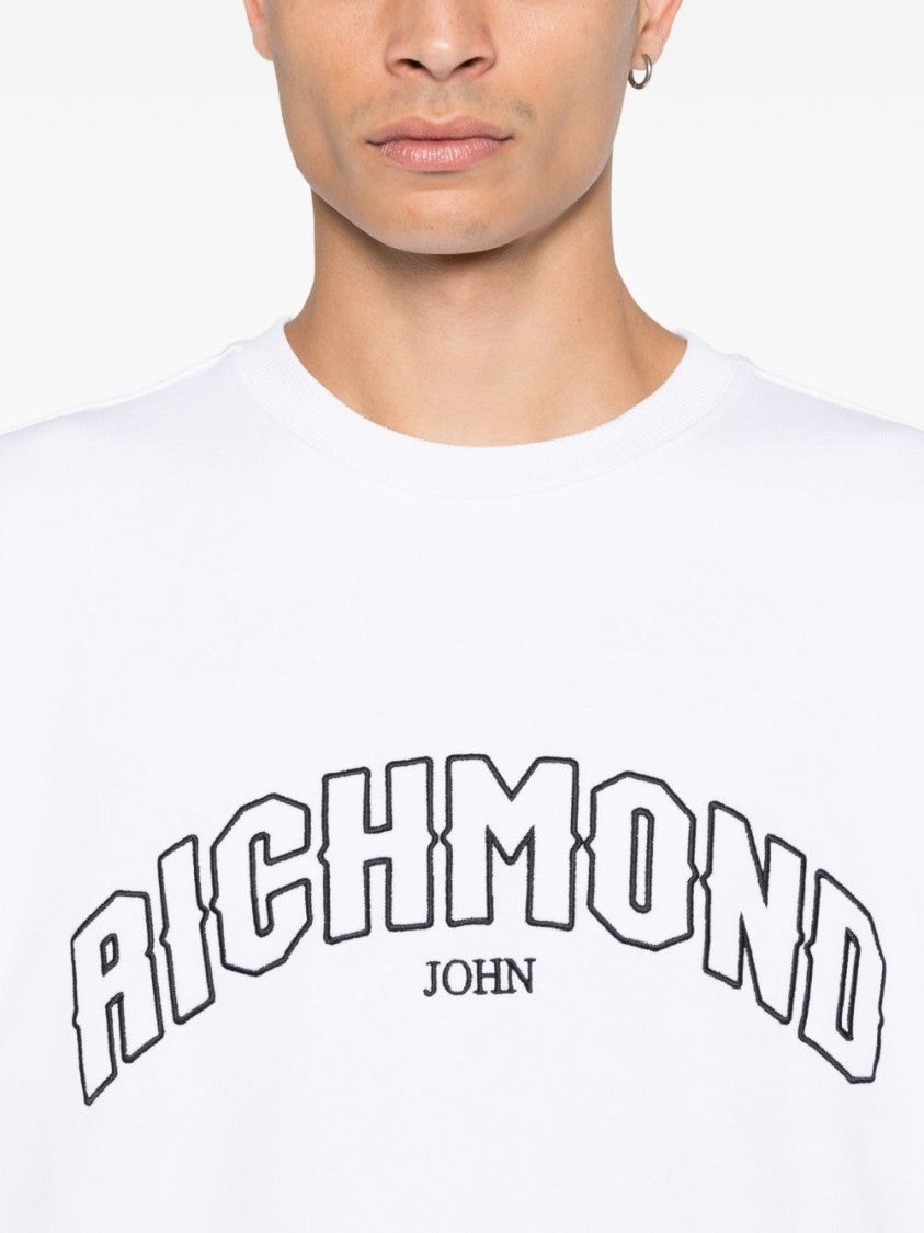 John Richmond Crewneck Sweatshirt With Arched Text Detail