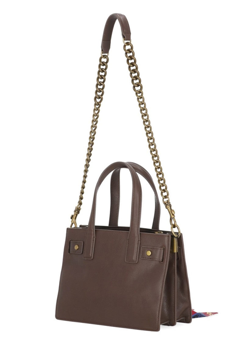 Kurt Geiger Brown Sloane Leather Structured Tote Bag