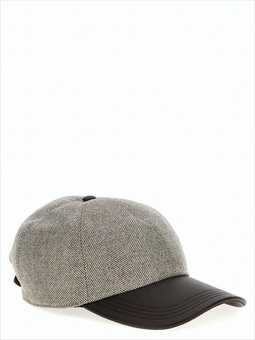 Berluti Textured Wool Cap With Calf Leather Brim