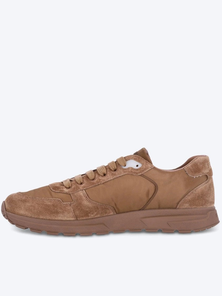 Prada Earthy Brown Prax 2.0 Nylon/Suede Sneakers