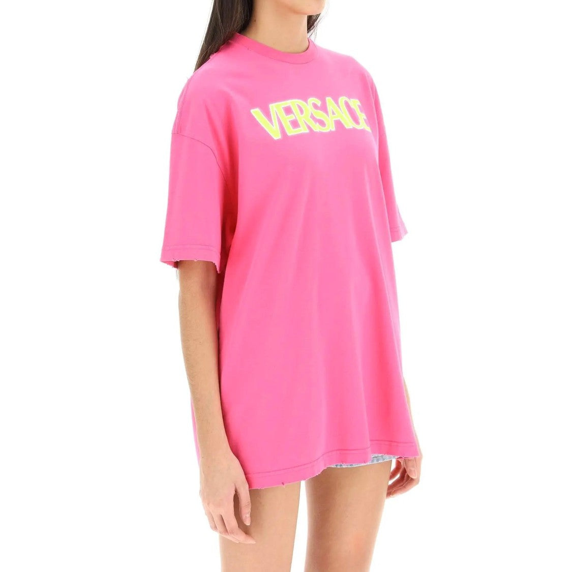 Versace Pink Cotton Logo Top