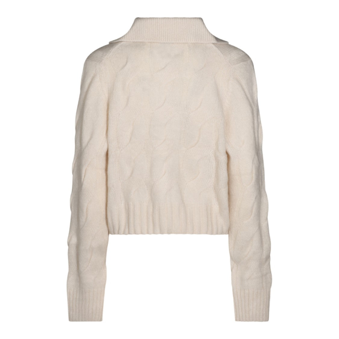 Allude Cropped Textured Knit Cardigan