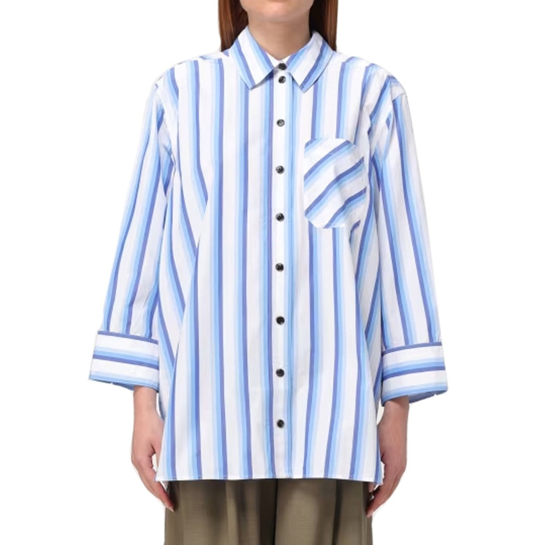 Ganni Cotton Striped Shirt