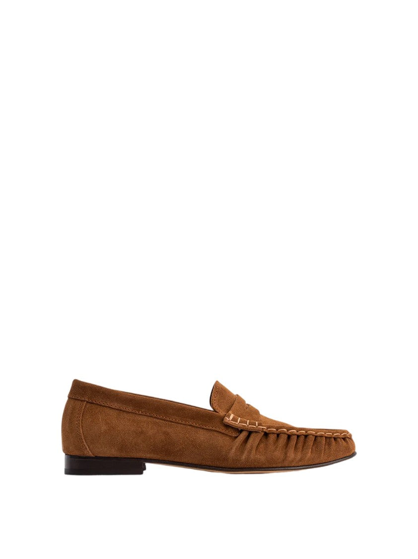 Poeve Hand-Stitched Gathered Suede Moccasins
