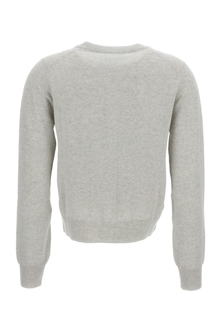 Maison Kitsuné Grey Baby Fox Merino Wool Cardigan