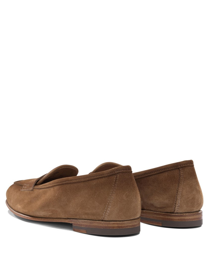 Santoni Penny Loafers With Premium Suede And Leather Accents