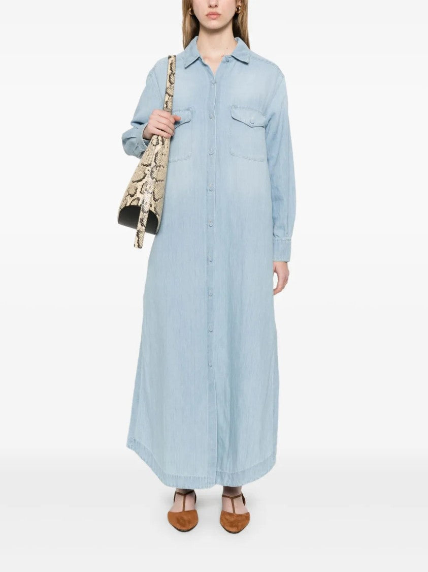 Lorena Antoniazzi Light Blue Denim Maxi Dress