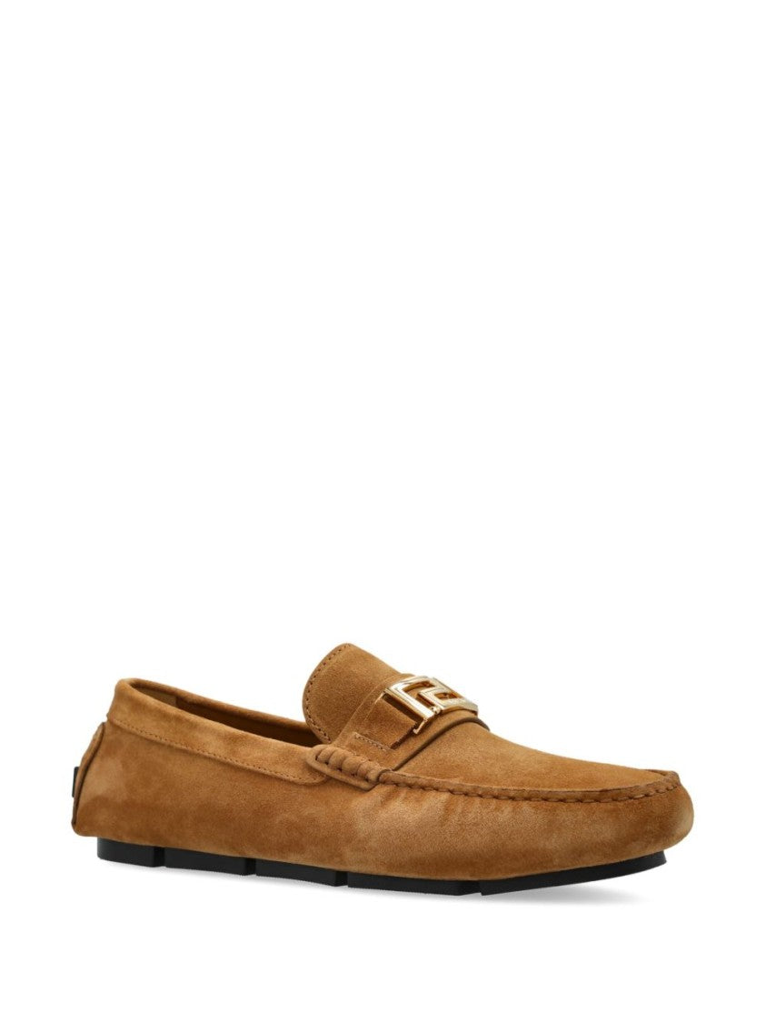 Versace Sand Beige Penny Slot Segmented Flats
