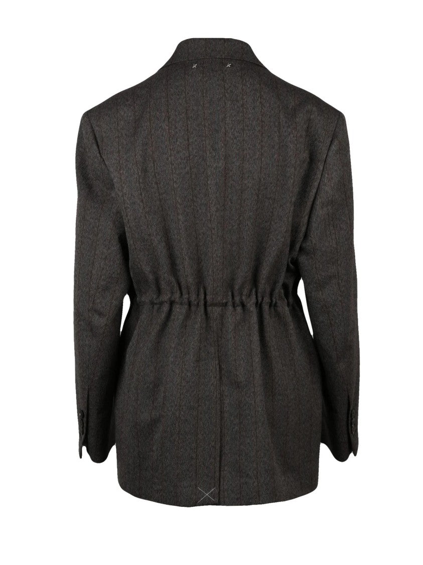 Golden Goose Brown Virgin Wool Double-Breasted Jacket