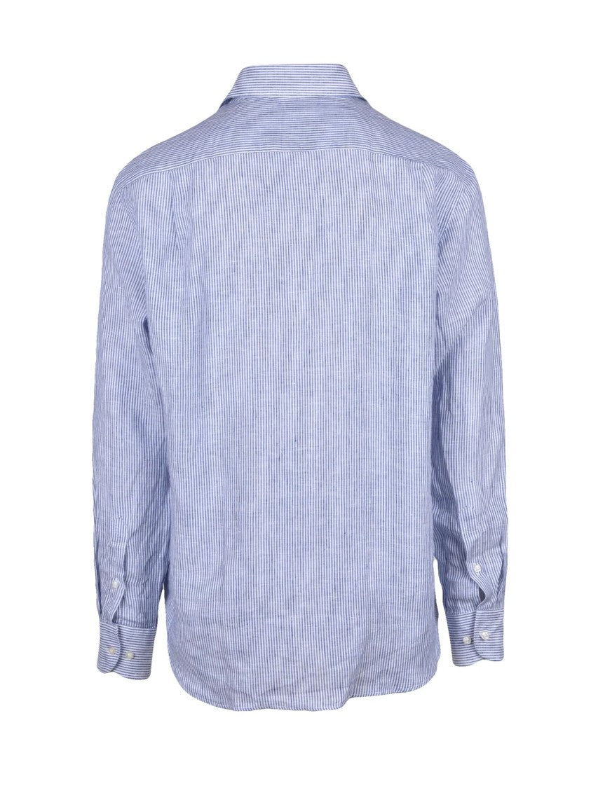 Paul & Shark White Blue Linen Shirt