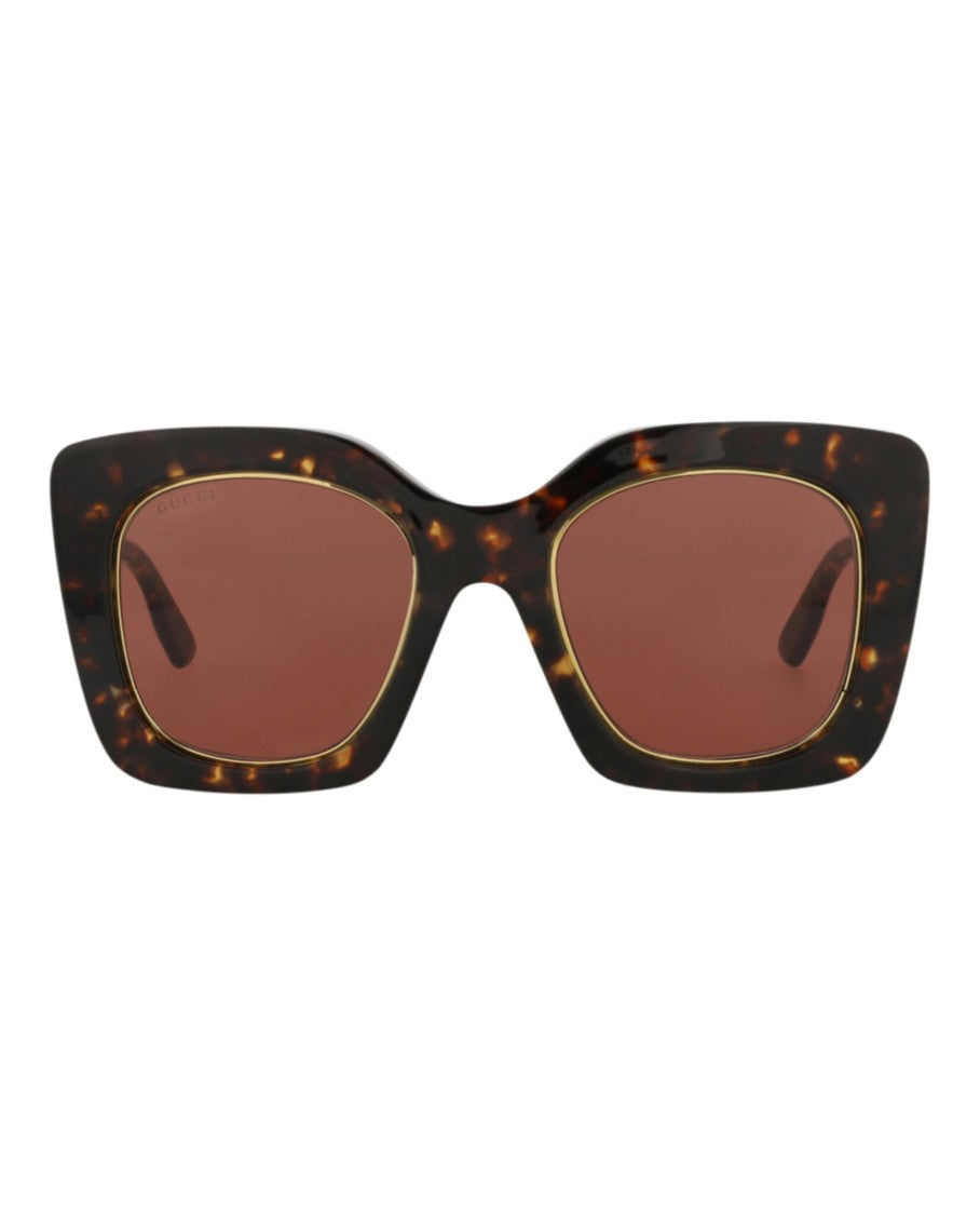Gucci Tortoiseshell Square-Frame Acetate Sunglasses With Saddle Bridge