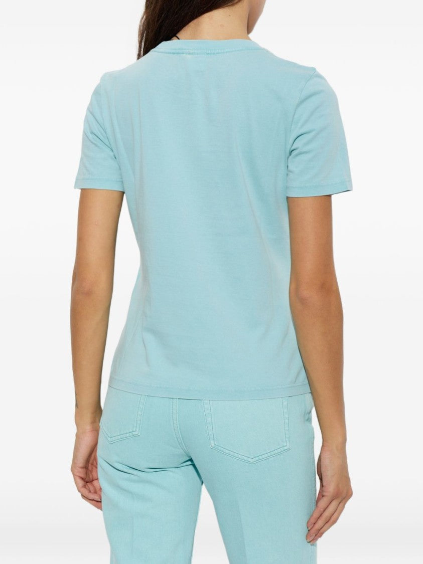Chloé Light Blue Cotton Floral Graphic T-Shirt