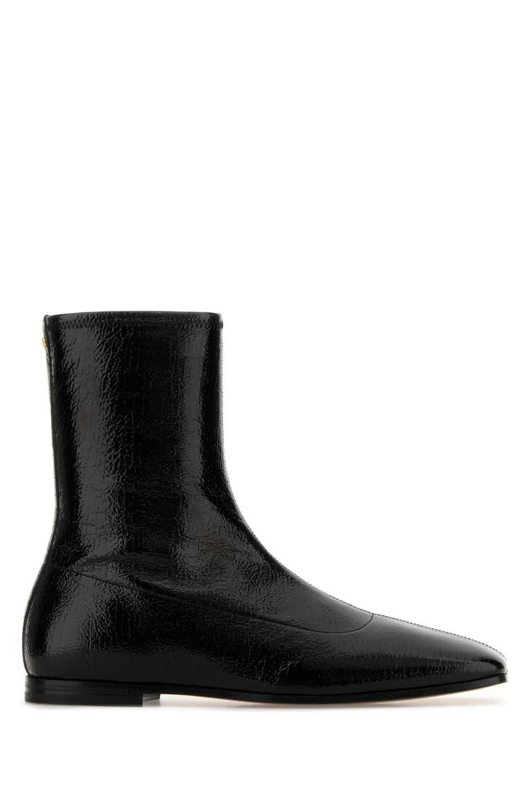 Valentino Garavani Black Leather Vlogo Signature Boots