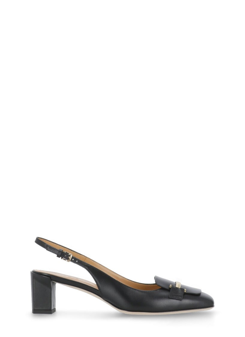 Tod's Black Leather Slingback