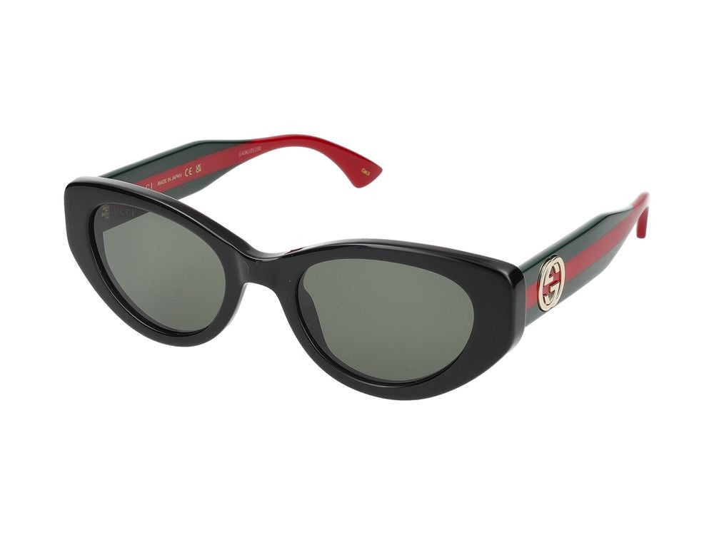 Gucci Black Signature Logo Accents Bold Cat-Eye Sunglasses