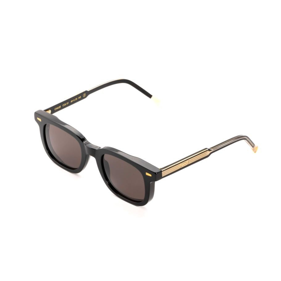 Kyme Chase1 Square-Frame Sunglasses With Glossy Finish And Gold Accents