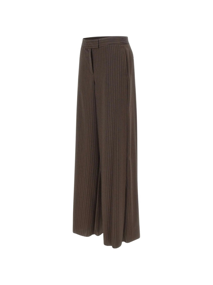 Marella Mllmaggio Pinstripe High-Waist Wide-Leg Cropped Pants