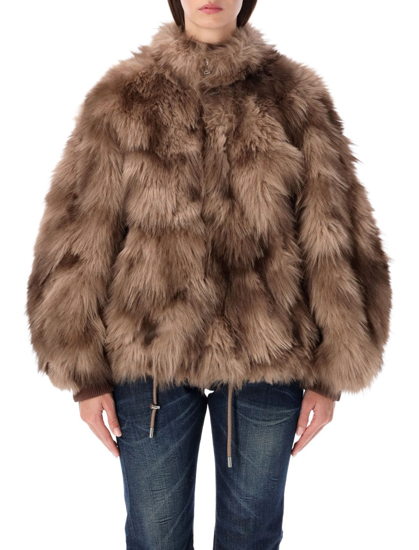 Sword Bomber Eco Martora Plush Voluminous Bomber Jacket